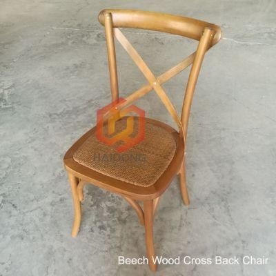 Modern Wedding Rental Garden Wood Vineyard Cross Back Dining Chair and Tables