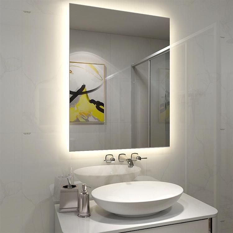 China Factory Smart Wall Hanging Decorative Furniture Mirror Anti Fog Bathroom Backlit Mirror Frameless