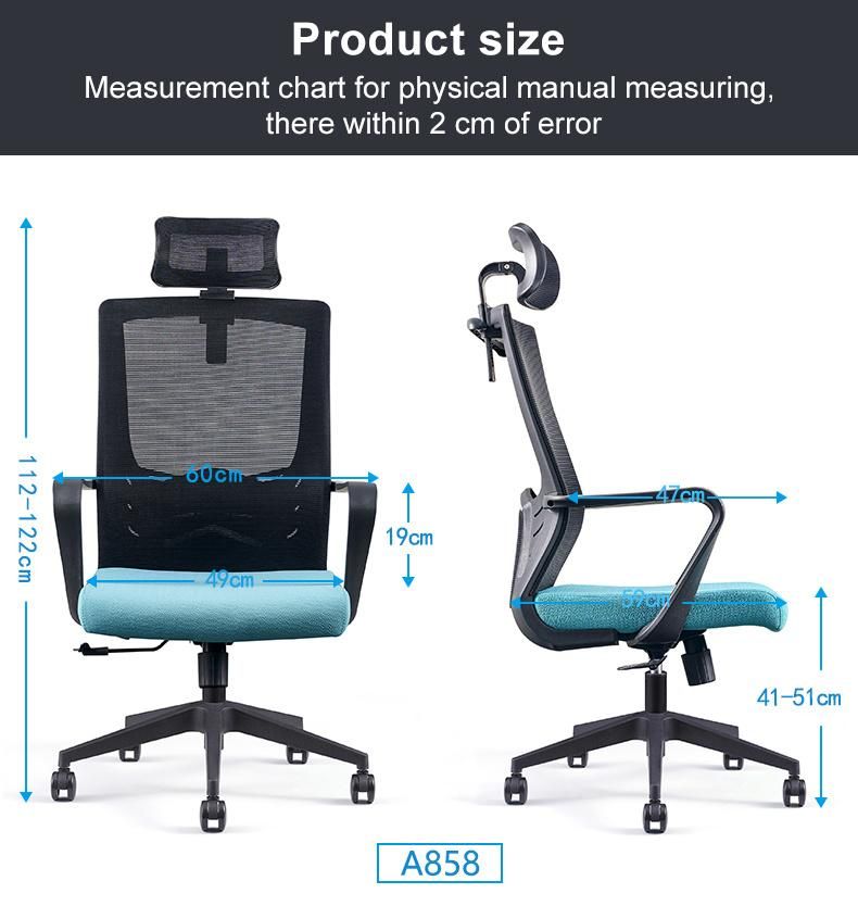 Direct Manufacturer Fixed Armrest Adjustable Headrest Mesh Executive Ergonomic Office Chair in Stock