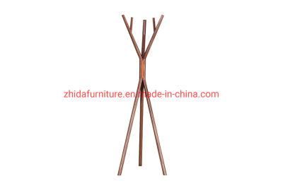 Modern Home Living Room Bedroom Furniture Walnut Wood Hall Clothes Stand Tree Coat Rack for Villa Hotel Apartment Furniture