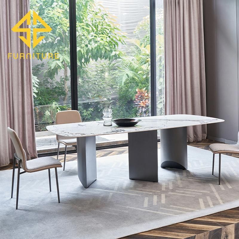 Foshan Luxury Slate Rectangular Rock Dining Table