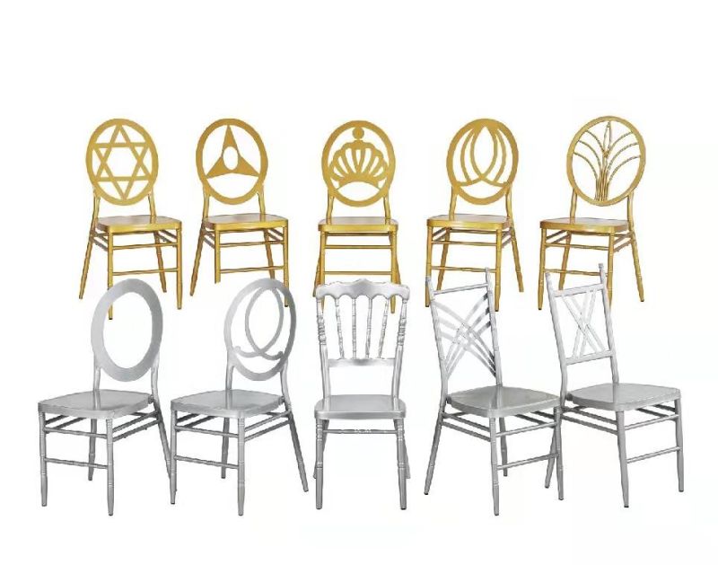 Hot Sale Clear Transparent Plastic Resin PC Event Wedding Furniture Chinese Steel Golden Dining Chair Party Table and Chairs for Events