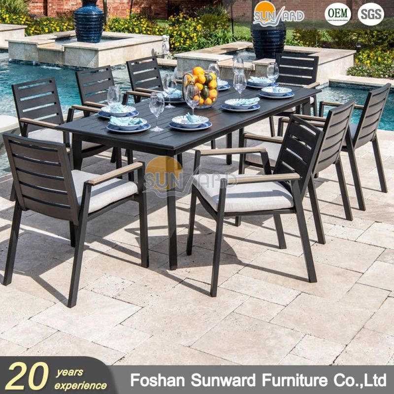 Square Long Table Rattan Outdoor Bistro Dining Table Set Terrace Balcony Garden Furniture