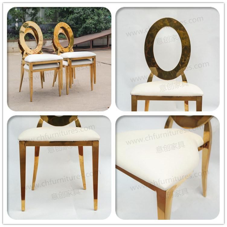 Hc-Ss01 Wholesale Stacking Wedding Chair Gold Stainless Steel for Rental Hc-Ss01