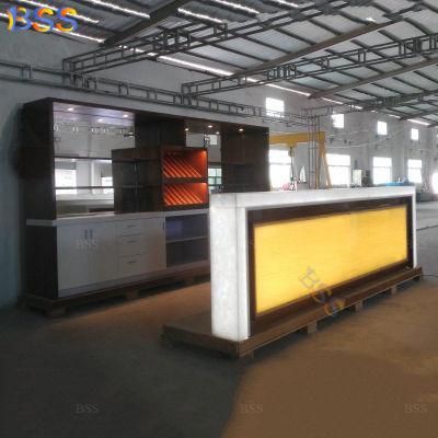 Prefab Amazing LED Luxury Artificial Stone Nightclub Bar Counter