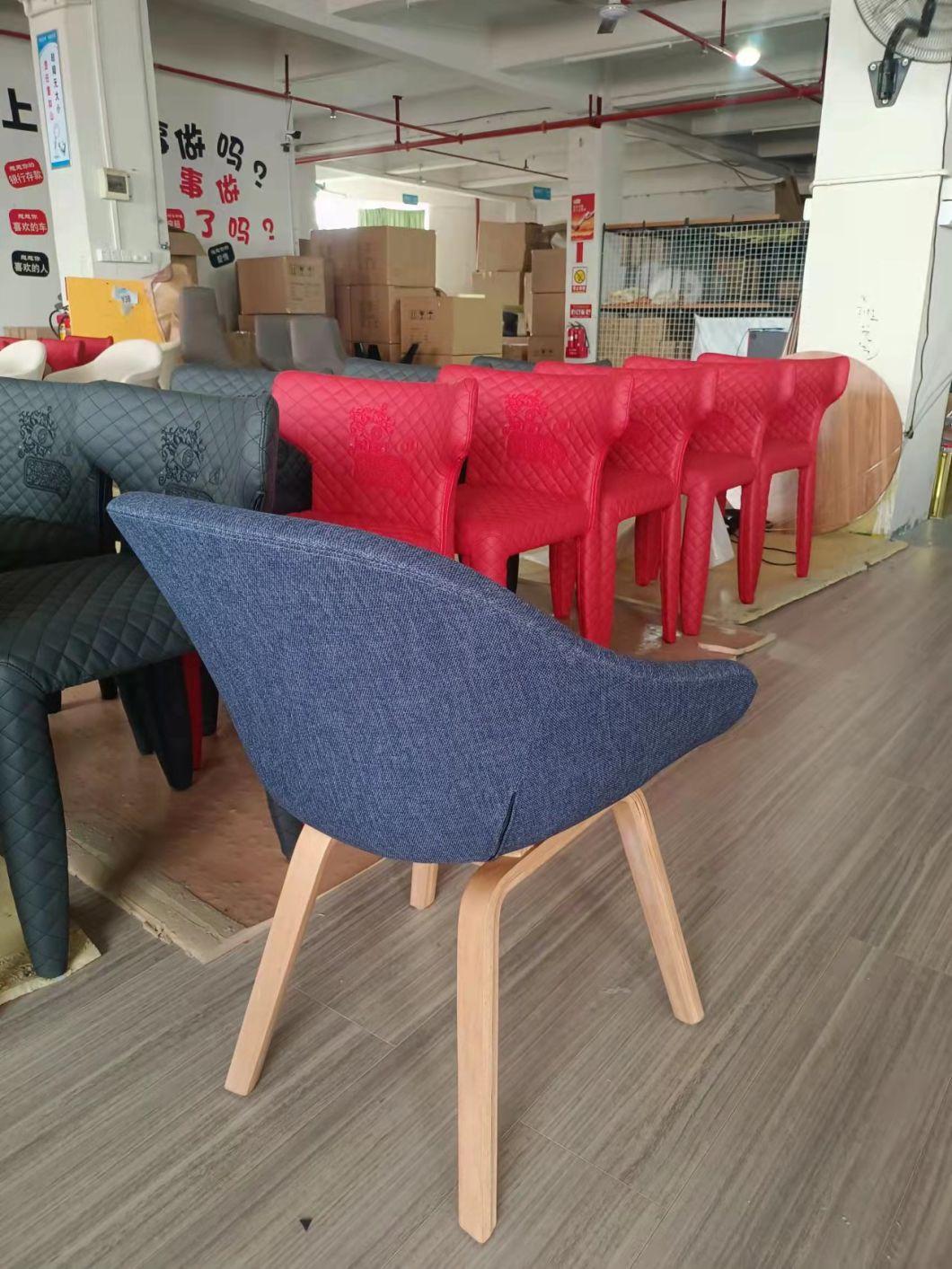 Luxury Full Leather Soft Dining Chair with Customized Embroidered Logo