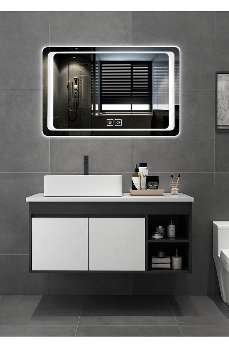European Wall Hanging Vanity Bathroom Cabinet Mirror Cabinet with Light