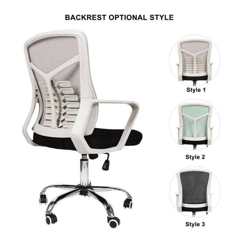 Office Chair Mesh Task Executive Modern Meeting Ergonomic Swivel Executive Message Staff Task Visitor Mesh Boss Metal Plastic Chairs Adjustable for Office Home