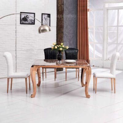 4 Seater Modern Restaurant Dining Square Marble Top Table