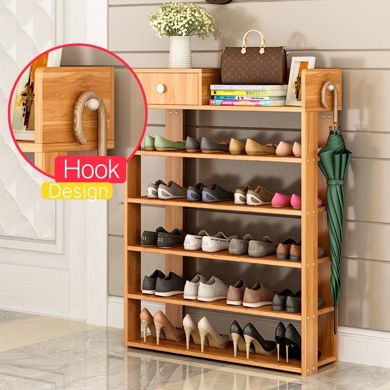 Multi-Layer Corner Wooden Shoe Storage Cabinet Multifunctional Modern Shoe Rack Organizer for Home