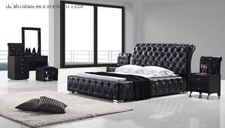Upholstered PU Leather King Size Bed