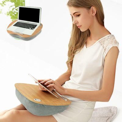 Bamboo Laptop Desk with Pillow Cushion Small Portable Computer Desk
