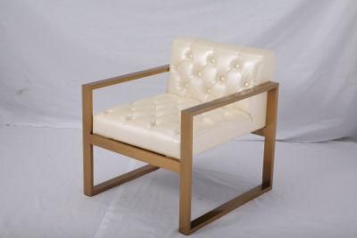 Lounge Leisure Golden Stainless Steel Sofa Chair Furniture