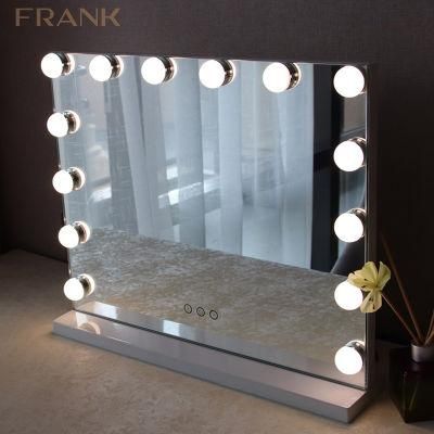 Hotel Hollywood Touch Adjustable Modern LED Frame Bathroom Mirror