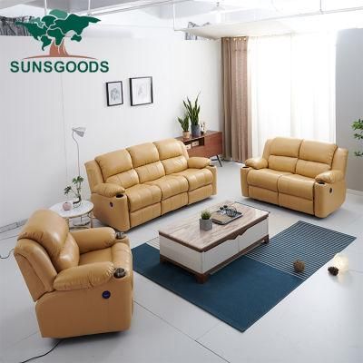 Modern Design Leather Sofa, Manual Recliner Living Room Home Furniture Sofa