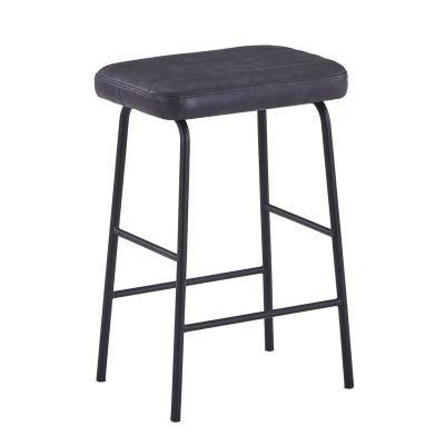 New Design Fancy Cheapest Grey Color Home Hotel PU Tall Armless High Bar Chair Stools for Pub Kitchen