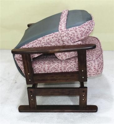 European Stylish Pink Flower Fabric Home Leisure Folding Armrest Chairs