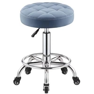 Home Cafe Bar Office Furniture PU Leather Bar Chair Hairdress Chair Salon Chair with Chromed Base