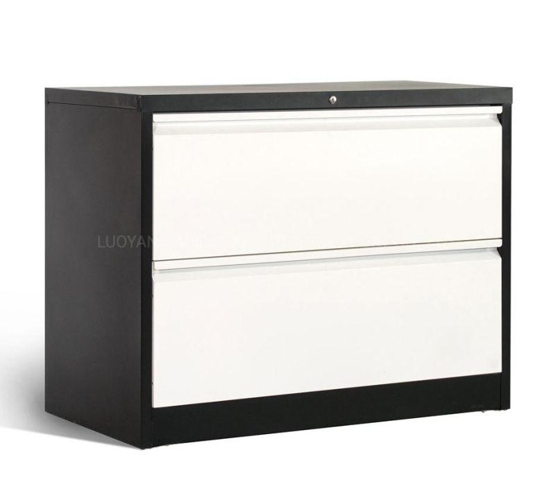 Modern Metal 2 Drawers Lateral Filing Cabinet for Office Use