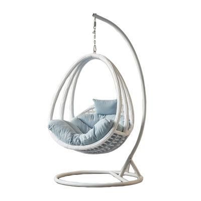 Modern Furniture Indoor Patio Garden Rattan Egg Shaped One Person Seat Hanging Swing Chair