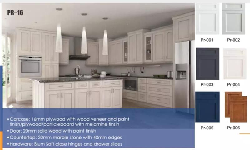 Customized Size Shaker Door Solid Wood Modular Kitchen Cabinets