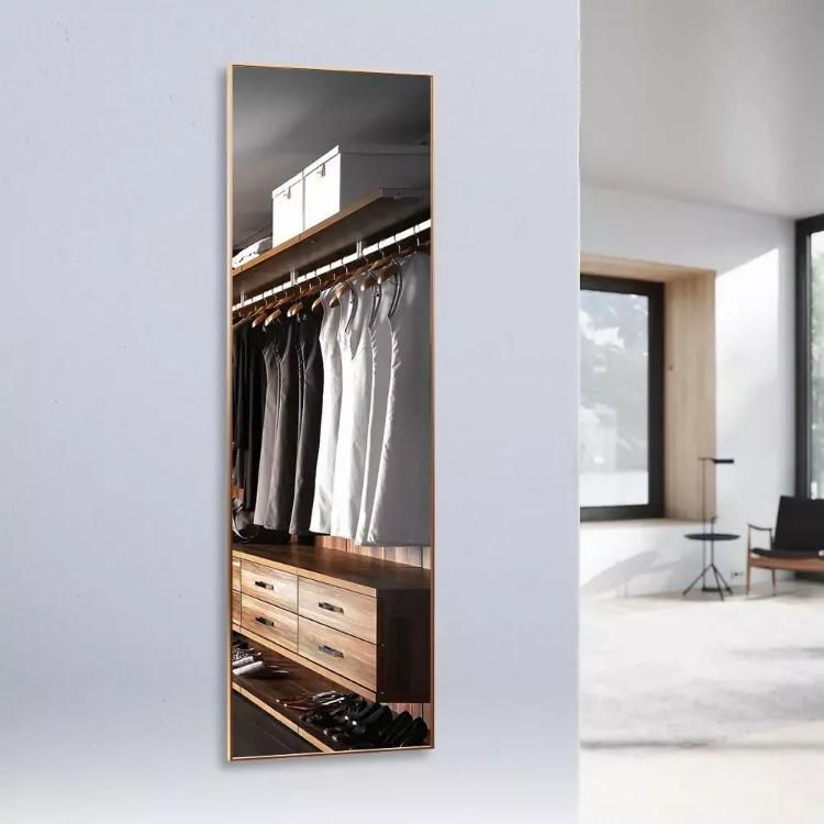 Wholesale Cheap Large Decorative Gold Aluminum Metal Framed Full Length Wall Dressing Mirror