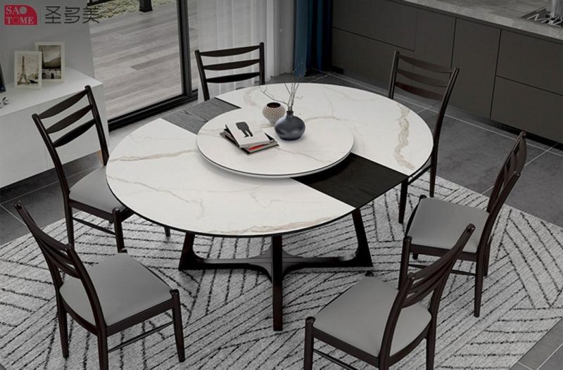 Italian Style Asia Design Extendable Dining Table Wood Slate Dining Table