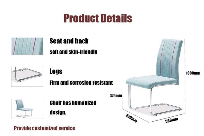 Home Indoor Office Hotel Furniture Fabric Electroplating Shaped Legs Fabric Velvet Banquet Dining Chair