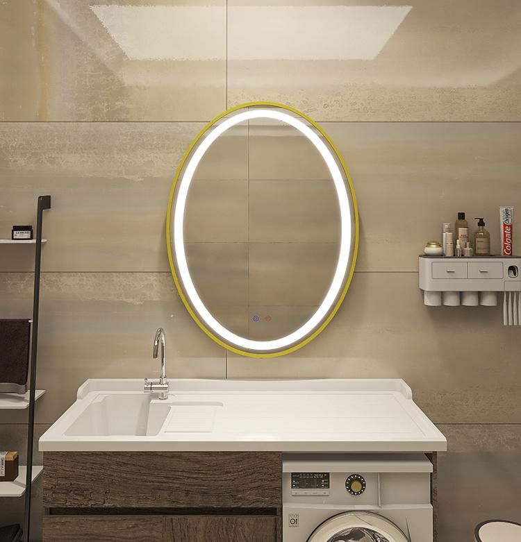 Oval Bathroom Wall Mounted LED Touch Mirror with Light