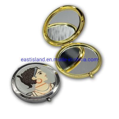 Round Metal Makeup Compact Mirror Pocket for promotion Gift