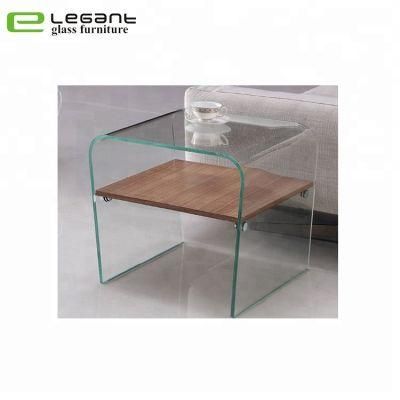 12 Mm Thick Glass Side Table Furniture with Plywood