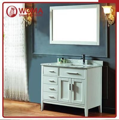 Undermount Single Sink Bathroom Vanity with Natural Marble Top Bathroom Cabinet