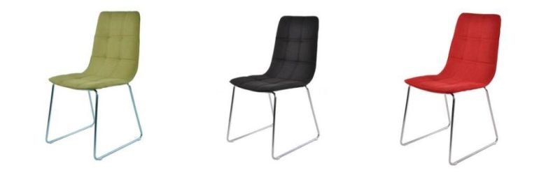 Scandinavian Fabric MID Century Dining Chair with Chrome Leg