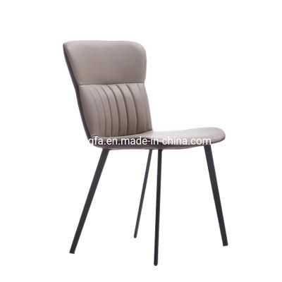 Wholesale Furniture Hotel Cafe Modern Metal Legs Leather Dining Chairs