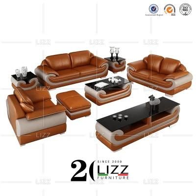 New Modern Style Apartment Living Room Office Furniture U-Shape Italian Leather Sectional Couch