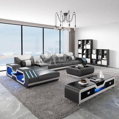 Wholesale Home Furniture Living Room Top Grade Leather L Shape Corner Sofa