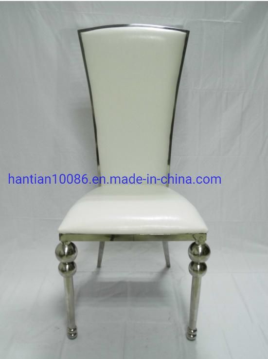 Antique Round Leg Luxury High Back Wedding Stainless Steel Banquet Chair