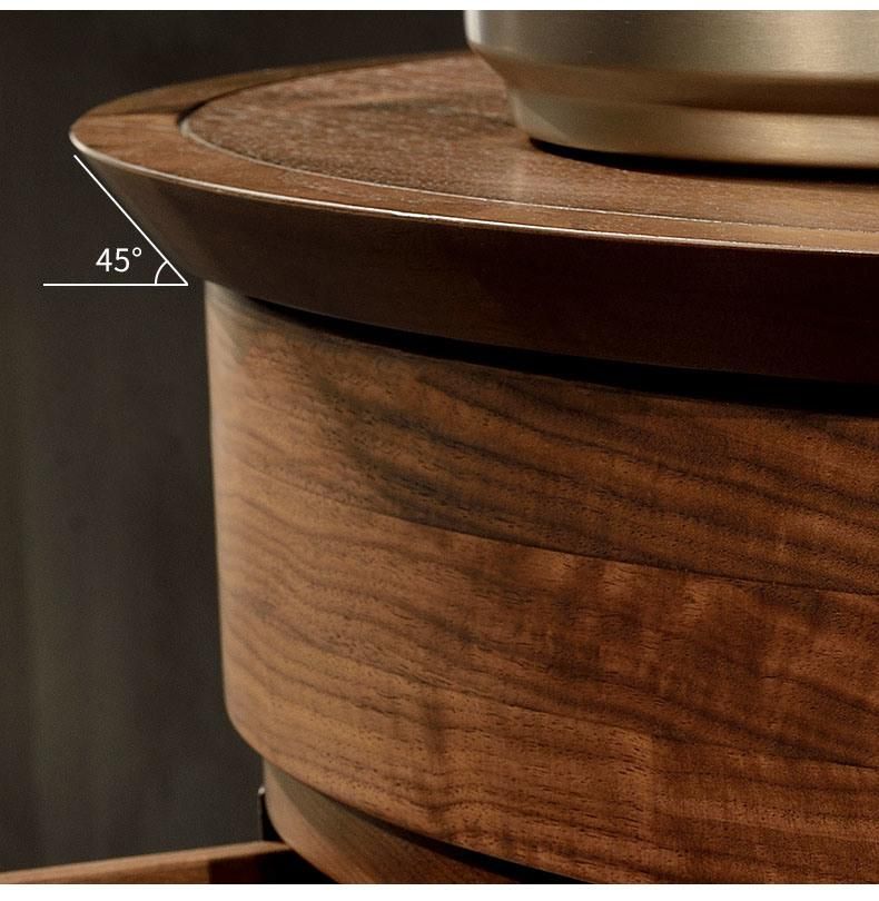 Nordic Unique Design North American Black Walnut Solid Wood Cabinet for Sitting Room