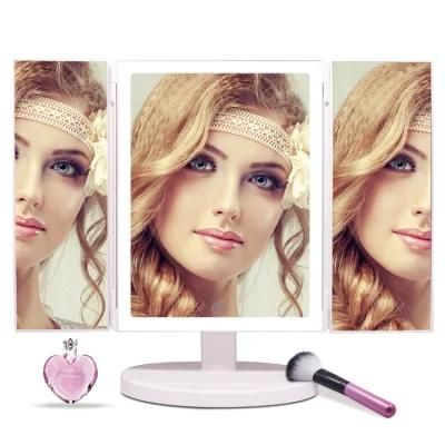 Square Desktop Portable 3 Ways Folding Mirrors for Makeup
