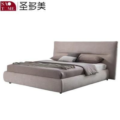 Modern Hotel Bedroom Furniture Set Fabric Grey 180m King Bed