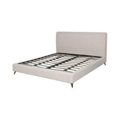 Modern Hotel Bedroom Furniture Set King Size Linen Upholstered Platform Bed