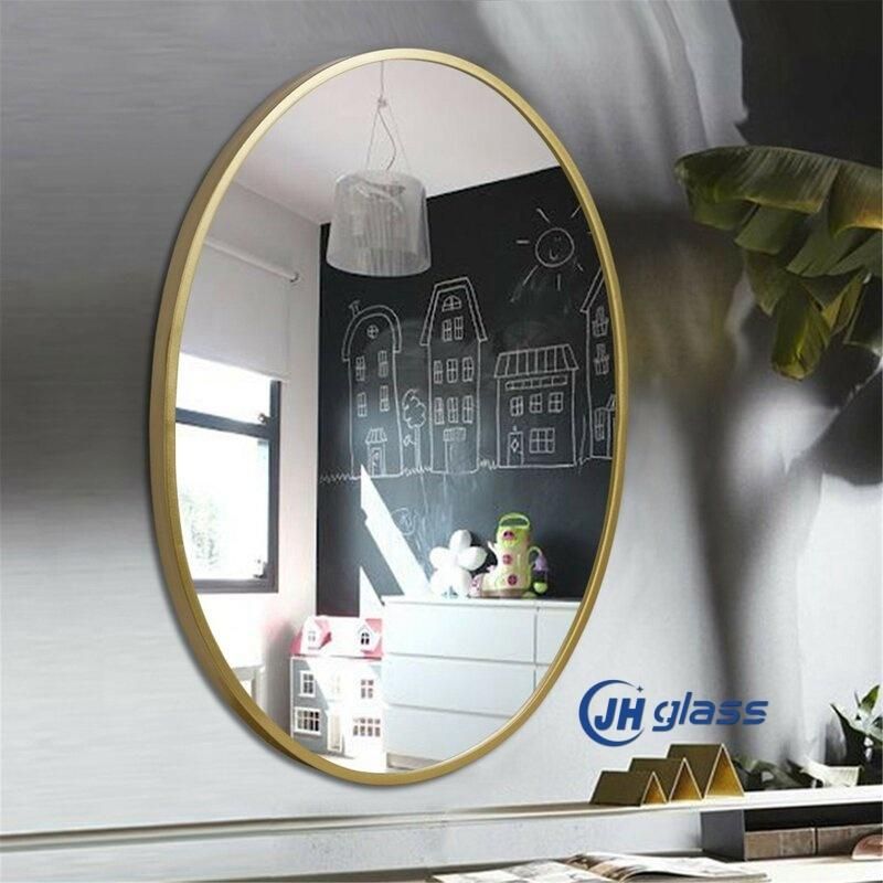 Bathroom Vanity Golden Metal Oval Shape Mirror