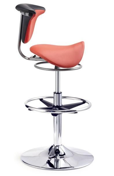 High Bar Stool Adjustable Saddle Seat Chair with Footring