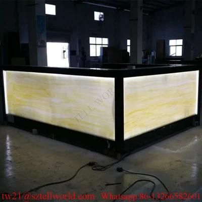 Customized Ready Made Curved Home Color Changing LED Modern Bar Counter Design