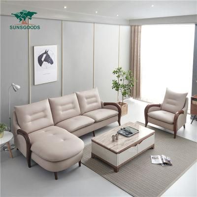 Chinese Modern Bonded Leather Sofa Hotel Lobby Home Living Room Furniture