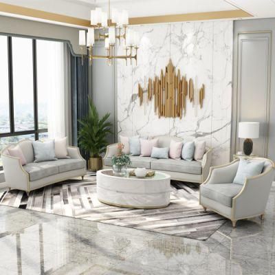 Foshan Quality Modern Luxury Wooden Design Living Room Furnitures Leather Sofa