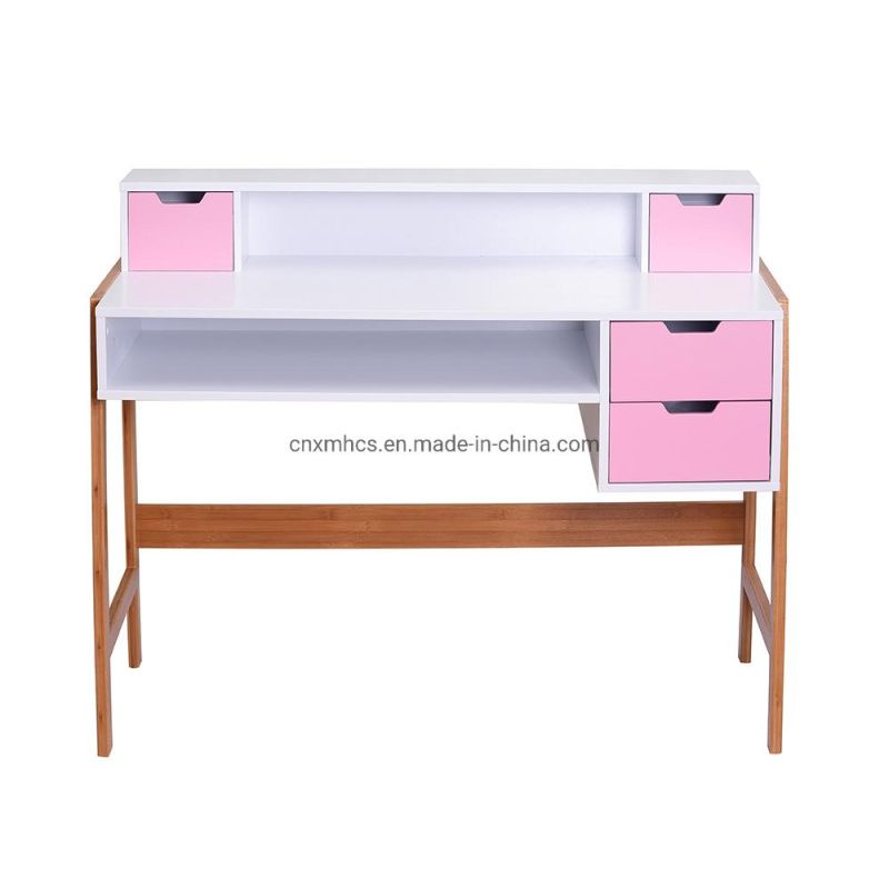 Livingroom Furniture Height Adjustable Kids Children Desk Wooden Study Table for Home with Drawers