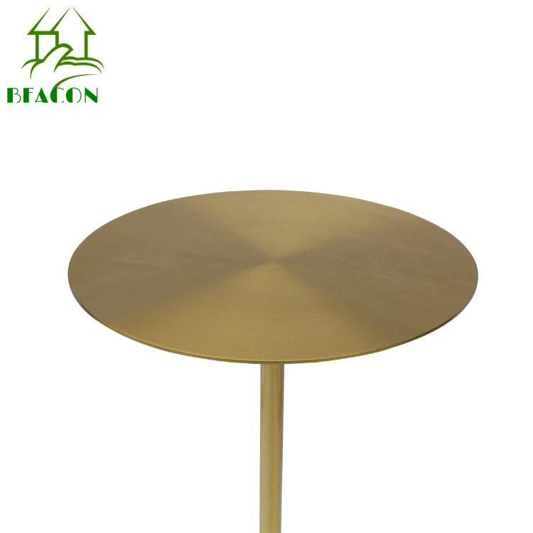 High Quality Modern Small Living Room Furniture Round Marble Steel Tea Table Coffee Table Use Side Table