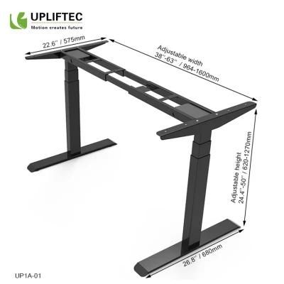 Electric Height Adjustable Standing Desk Frame Single Beam Simple Sit Stand Computer Desk Office Furniture