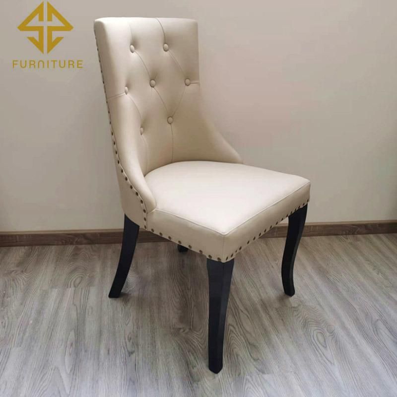 America Style Upholstered Leather Buttom Tufted Hotel Dining Chair
